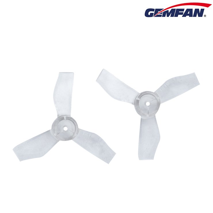 Gemfan 1219 31mm 3 blade propeller 1mm hole 4xCW 4xCCW Transparent - Pic 1