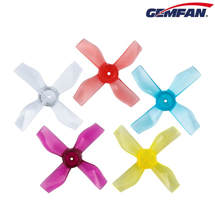 Gemfan 1220 31mm 4 blade propeller 0.8mm hole 4xCW 4xCCW Transparent Purple - Pic 1