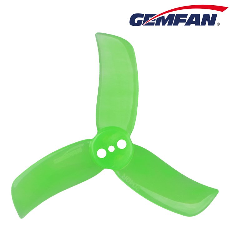 Gemfan 2040 HULKIE 3 blade propeller Rotorx 3 hole 4xCW 4xCCW Transparent Green - Pic 1