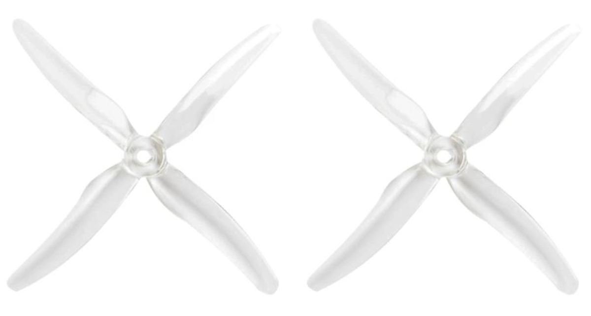 Gemfan 51455 Hurricane 4 Blade Propeller Clear 4 pieces 5 inch - Pic 1
