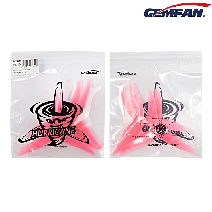 Gemfan Hurricane 51477 FPV Propeller Pink 5 Zoll - Thumbnail 2