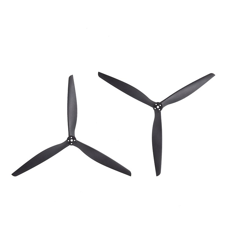 Gemfan 13X10 3 blade propeller 2 pieces 1x CW 1x CCW Reinforced Carbon Nylon Black - Pic 1