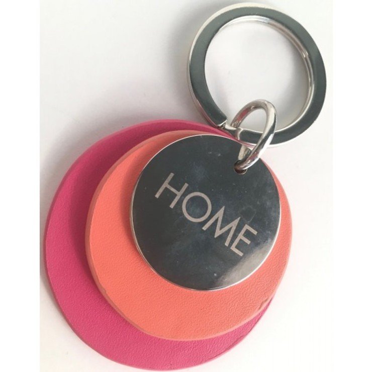 Gift Company Schlüsselanhänger Home Leder pink orange - Pic 1