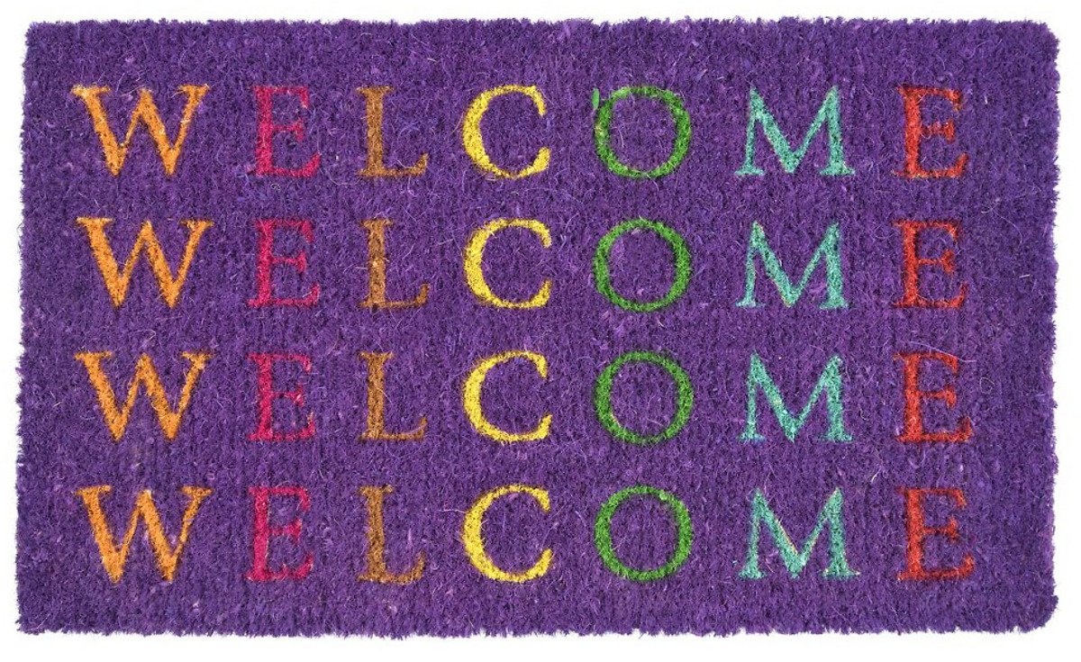 Gift Company Fußmatte Welcome Kokos Lila 74 x 44cm - Pic 1