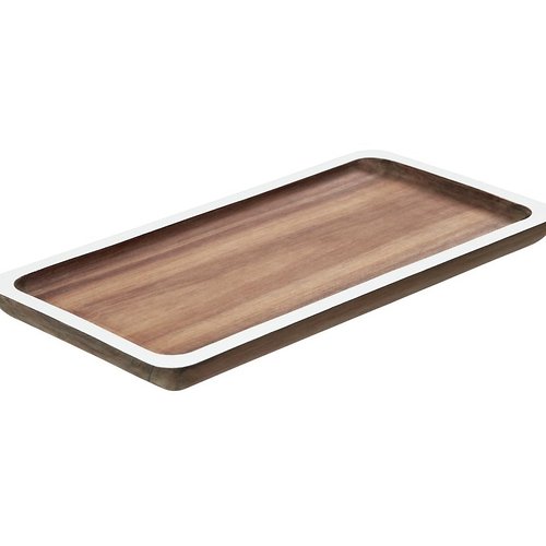 Bandeja de la compañía de regalos Tagliata S Acacia 32 x 16cm blanco