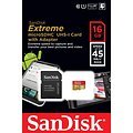 SanDisk MicroSDHC Extreme 16GB 45MB/s Speicherkarte - Thumbnail 1