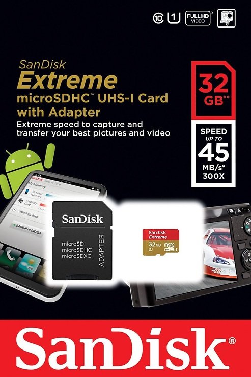 SanDisk MicroSDHC 32GB Extreme 45MB / s memory card - Thumbnail 1