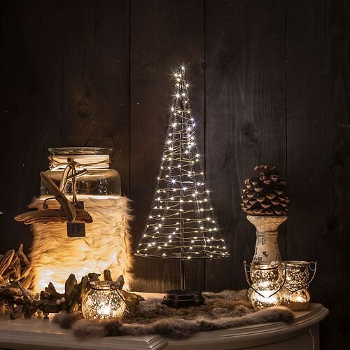 Christmas United LED Weihnachtsbaum 250 LED 100cm Metall silber innen/außen