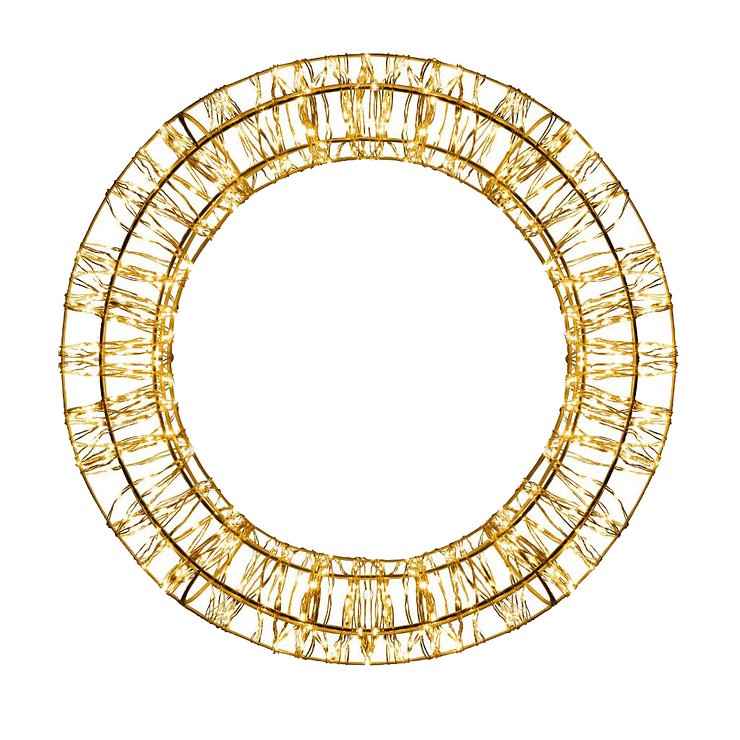 Christmas United LED wreath outdoor warm white 600 LED 40 cm metal gold - Thumbnail 2