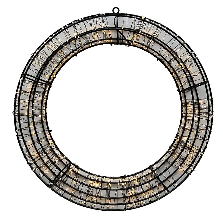 Natale United LED Wreath Outdoor bianco caldo 800 LED 50 cm metallo nero - Thumbnail 2