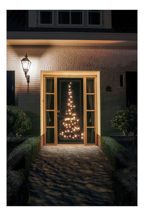 Fairybell LED colgador de la puerta del árbol de Navidad 60 LED blanco cálido exterior 2,1m - Pic 1