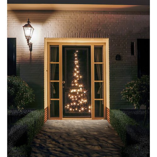 Fairybell LED Weihnachtsbaum Türhänger 60 LED warmweiß außen 2,1m