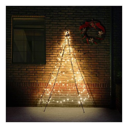 Fairybell LED Weihnachtsbaum Wanddekoration 180 LED warmweiß außen 2m