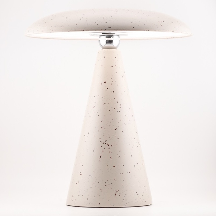 HomeBound by KY LED-bordlampe med batteri, Mush, batteridrevet, 26 cm, hvid med prikmønster - Thumbnail 3