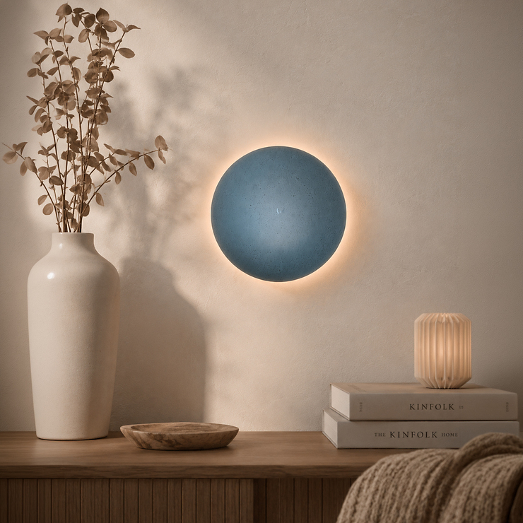 HomeBound by KY LED Akku Tischleuchte Mush batteriebetrieben 26 cm Blau - Thumbnail 3
