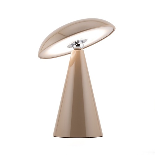 HomeBound by KY LED Akku Tischleuchte Mushie 21 cm Taupe