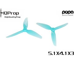 HQ Prop 5141 Triple blade V1S light blue POPO 2CW+2CCW Poly Carbonate FPV Propeller 5 inch