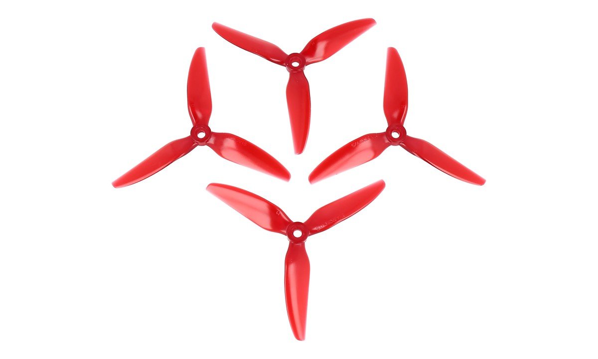 HQ Durable Prop 5151 Trefoil 5.1X5.1 1X3 Bright Red 4 Pieces PC FPV Propeller - Pic 1