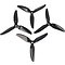 HQ Durable Prop 5045 Triple Blade 5X4.5X3V1S Black 4 pieces PC FPV Propeller 5 inch