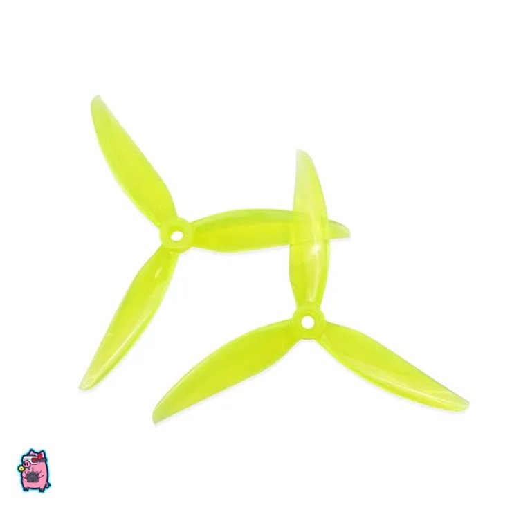 HQProp Flowerpig R29.5 5.1 inch 3-blade propeller yellow (2CW+2CCW) - Thumbnail 1