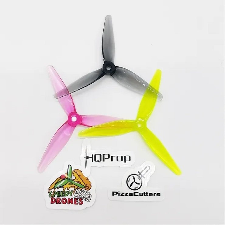 HQProp PizzaCutters 5037 5 Zoll 3-Blatt Propeller Gelb (2CW+2CCW)  - Thumbnail 2