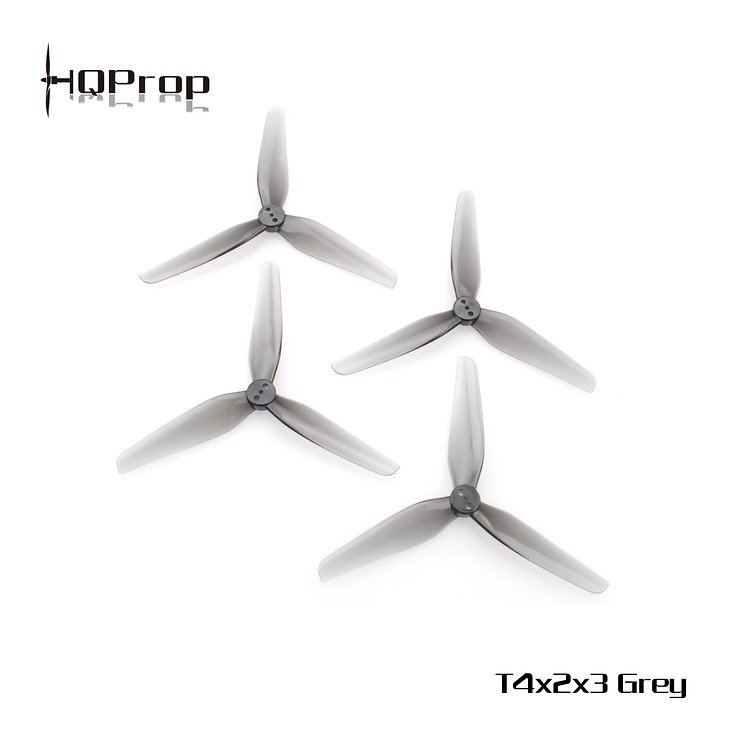 HQ Durable Triple Blade Propeller T4X2X3 Grigio 4 pezzi PC 4 pollici - Pic 1