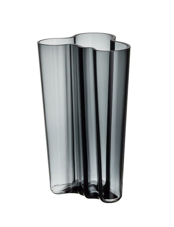 Iittala Vase Aalto Glas dunkelgrau 20,1cm - Pic 1