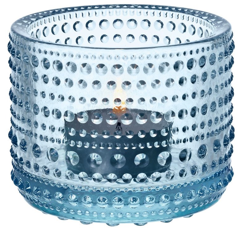 Iittala Teelichthalter Kastehelmi 6,4cm Glas hellblau - Pic 1