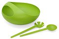 Joseph &amp; Joseph salad bowl with cutlery in green - Thumbnail 1