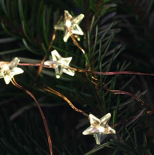 Lights4Christmas LED string lights stars 200 Micro LED 1,5m outdoor copper coloured