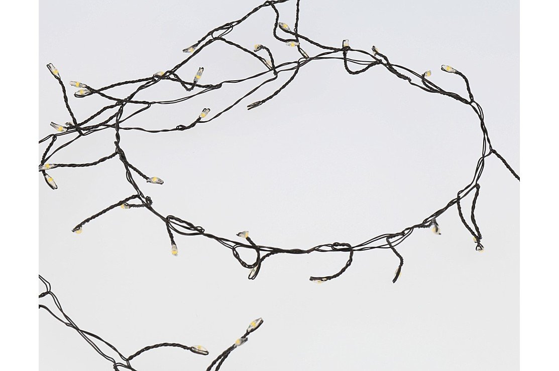 Lights4Christmas LED cluster fairy lights battery 60 LED warm white inside 1m black cable - Thumbnail 2