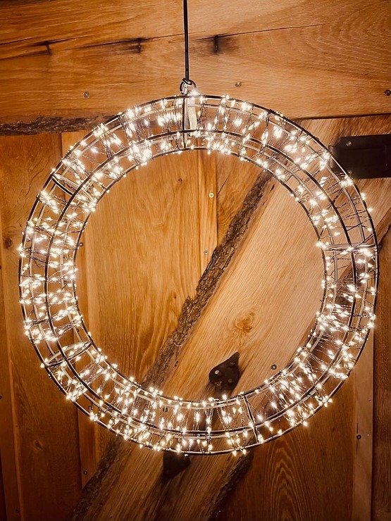 Lights4Christmas LED Kranz 800 LED warmweiß 36cm schwarz außen - Thumbnail 3