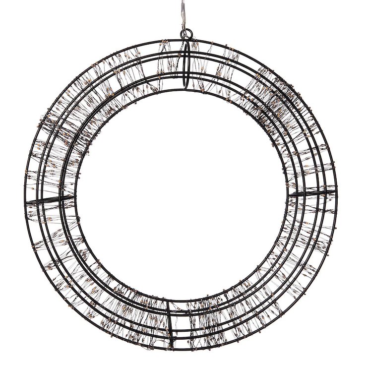 Lights4Christmas LED Kranz 800 LED warmweiß 36cm schwarz außen - Thumbnail 2