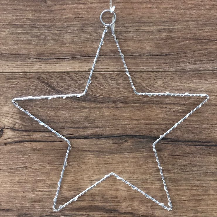 Lights4Estrella de luz navideña 40 LED 30cm de metal plateado en el interior - Thumbnail 3