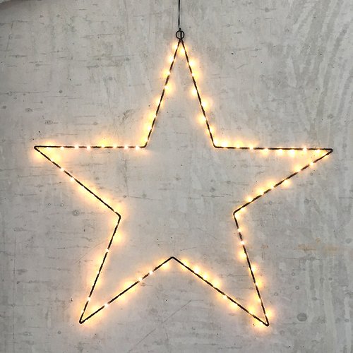 Lights4Christmas Leuchtstern 80 LED 70cm Metall schwarz außen