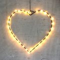 Lights4Christmas Light Heart medium 60 LED 45 cm métal noir - Thumbnail 1