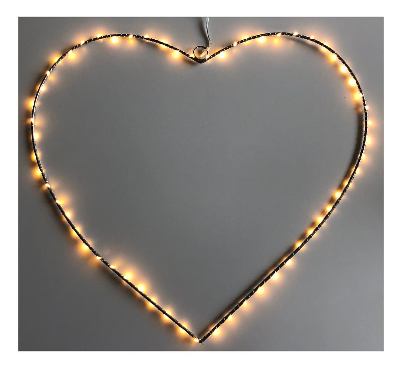 Lights4Christmas Leuchtherz big 80 LED 64 cm Metall silber - Thumbnail 1