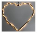 Lights4Corazón ligero de Navidad grande 80 LED 64 cm de metal plateado - Thumbnail 1