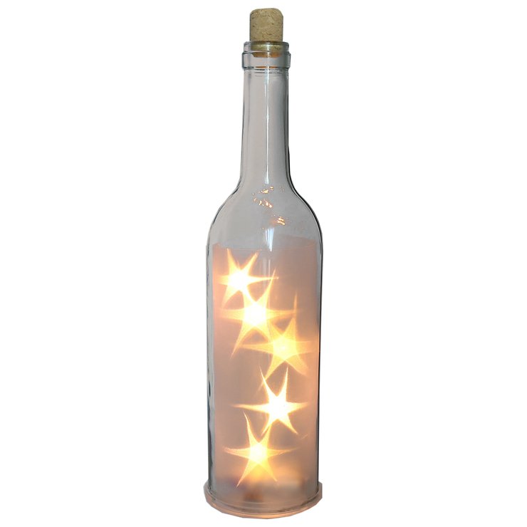 Lights4Christmas Flaschenleuchte Bottle Light Stars 5 LED weiß - Pic 1