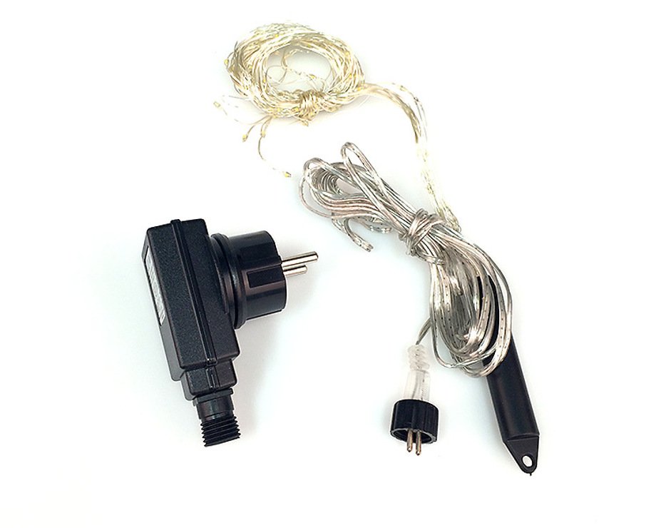 Lights4Christmas LED Bündellichterkette 100 Micro Lights 1m silber außen - Thumbnail 3