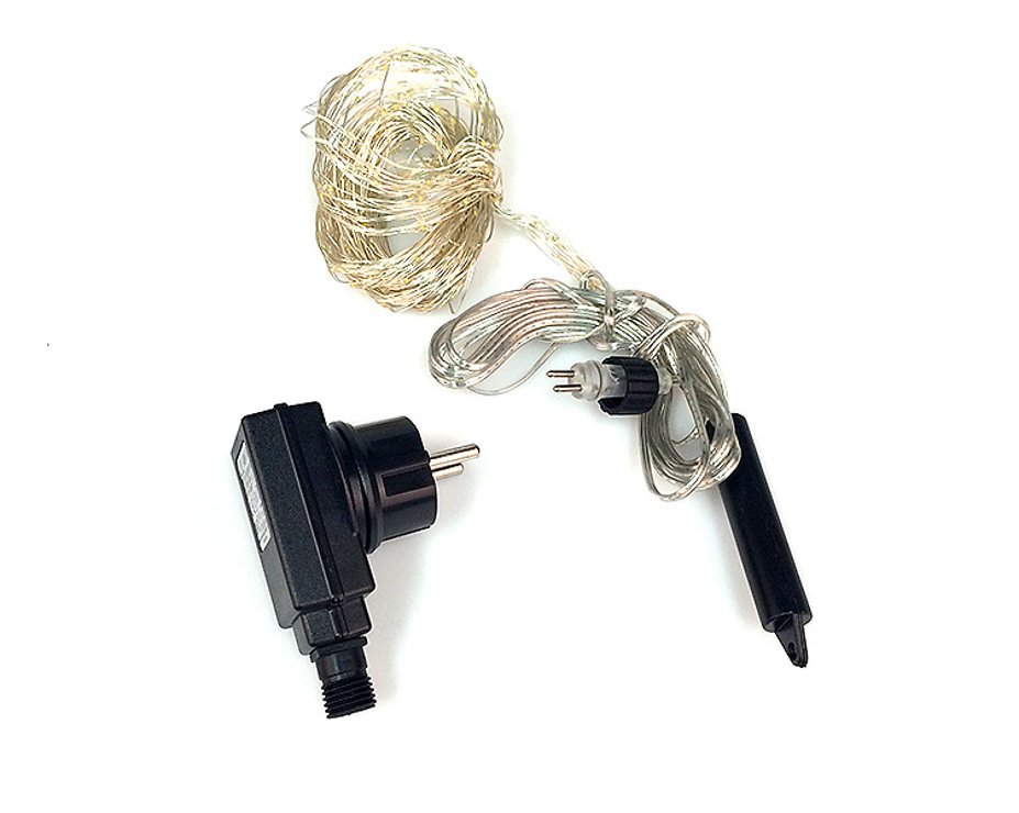 Lights4Christmas LED string lights 200 Micro Lights 2m Outdoor silver - Thumbnail 4