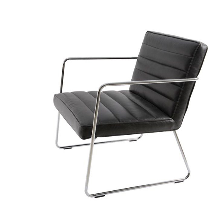 Kaemingk Lounge Stuhl Leder Chrom schwarz - Pic 1