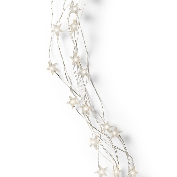 Kaemingk Lumineo haz de luz 64 Micro LED blanco cálido a pilas 90 cm plata - Thumbnail 3