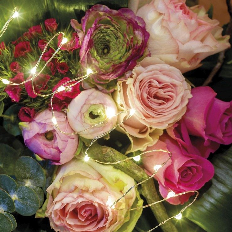 Kaemingk Lumineo LED strand Micro 60 LED ciepły biały zasilany bateryjnie 2,95 m srebrny - Thumbnail 4