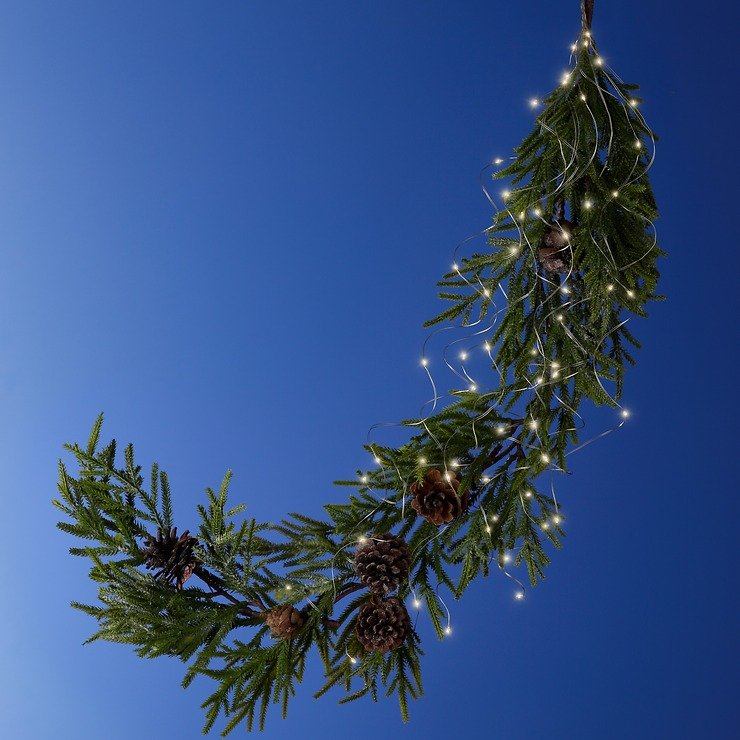 Kaemingk light bundle 60 Micro LED battery operated 80 cm silver - Thumbnail 1