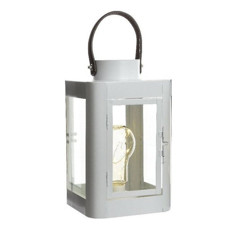 Lanterne Kaemingk avec ampoule 10 Micro LED 16 x 26cm blanc - Thumbnail 1
