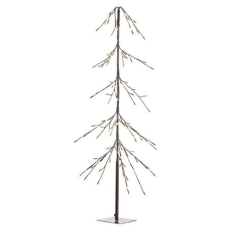 Kaemingk Lumineo  LED Baum Kiefer schneebedeckt 104 LED 120cm braun innen - Pic 1