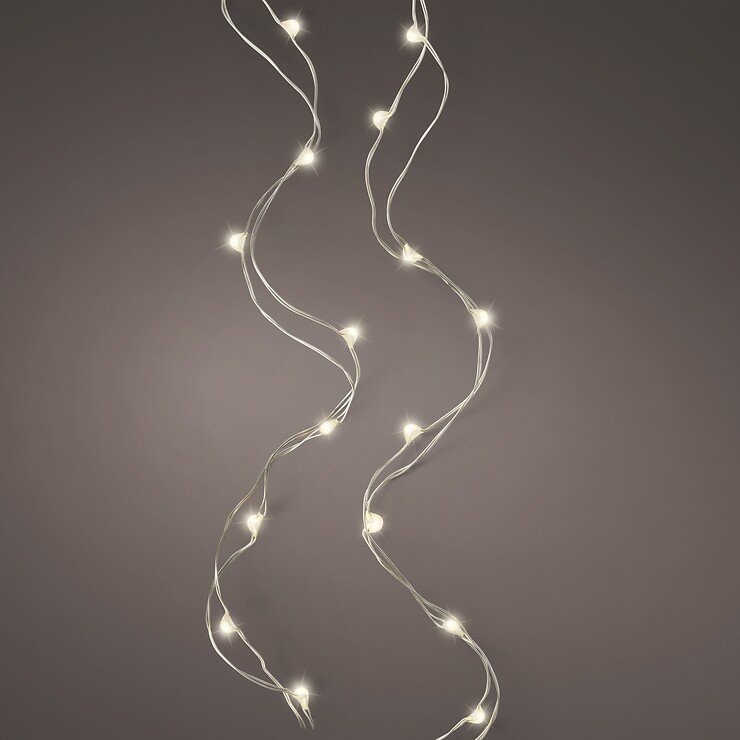 Kaemingk LED Strand Micro 100 LED alimentato a batteria 4,95 m argento - Thumbnail 1