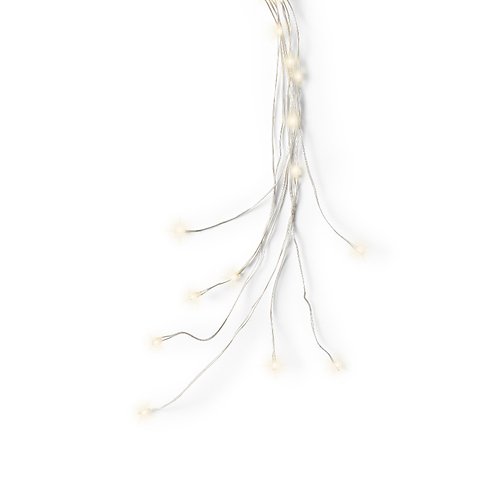Kaemingk Lumineo fascio di luce 96 Micro LED bianco caldo a batteria 110 cm argento