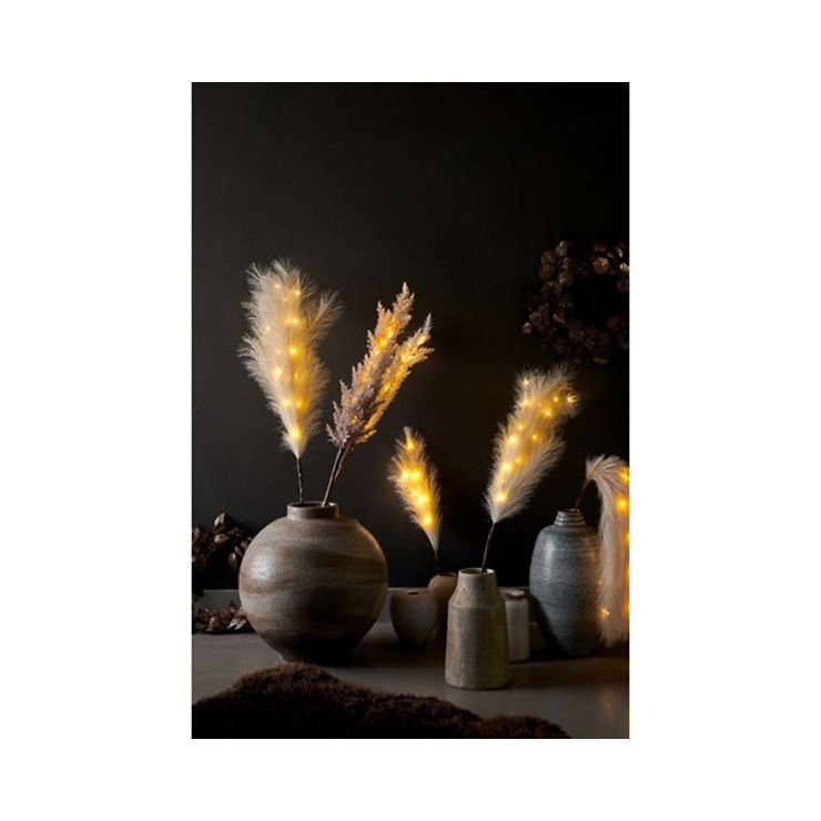 Kaemingk LED Zweig Federbüschel 10 LED 6h Timer 118cm blush - Thumbnail 3